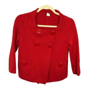 Vintage J.Crew Red Wool Blazer – Tailored, Double Breasted, Preppy Classic Small